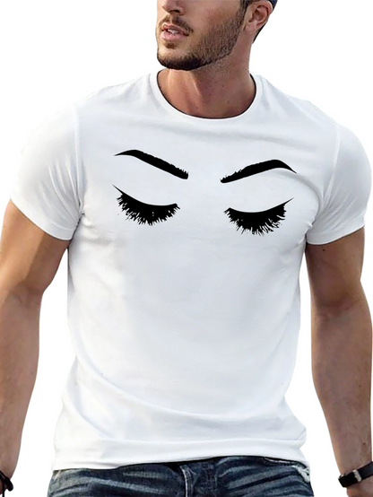 Eyelashes Graphic Print Black T-Shirt