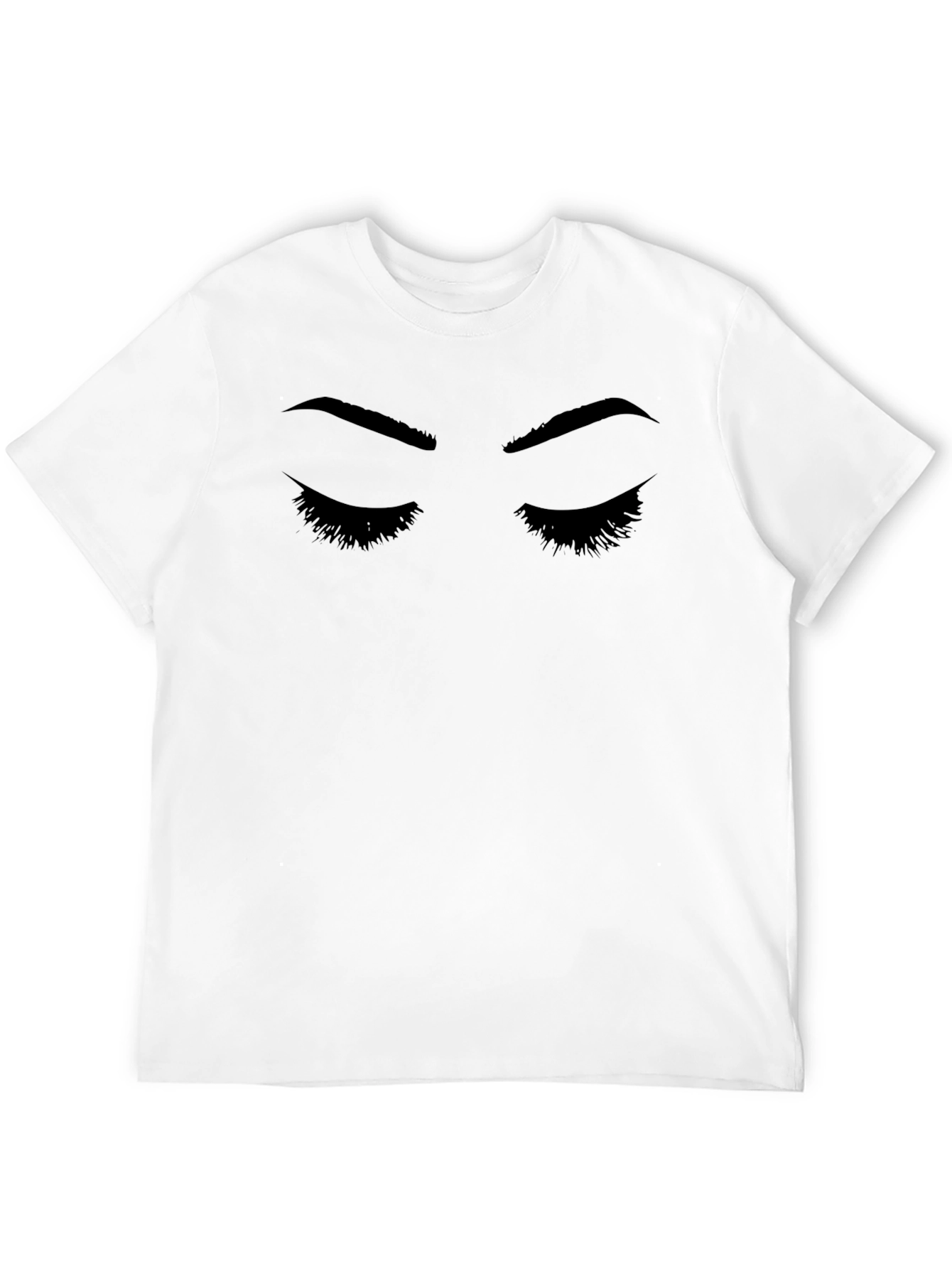 Eyelashes Graphic Print Black T-Shirt