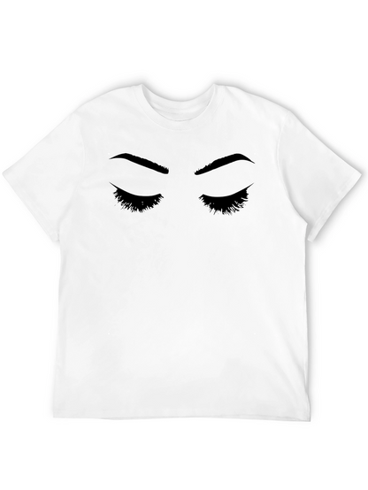 Eyelashes Graphic Print Black T-Shirt