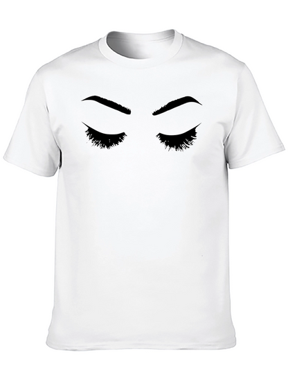 Eyelashes Graphic Print Black T-Shirt