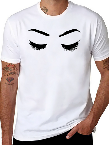 Eyelashes Graphic Print Black T-Shirt