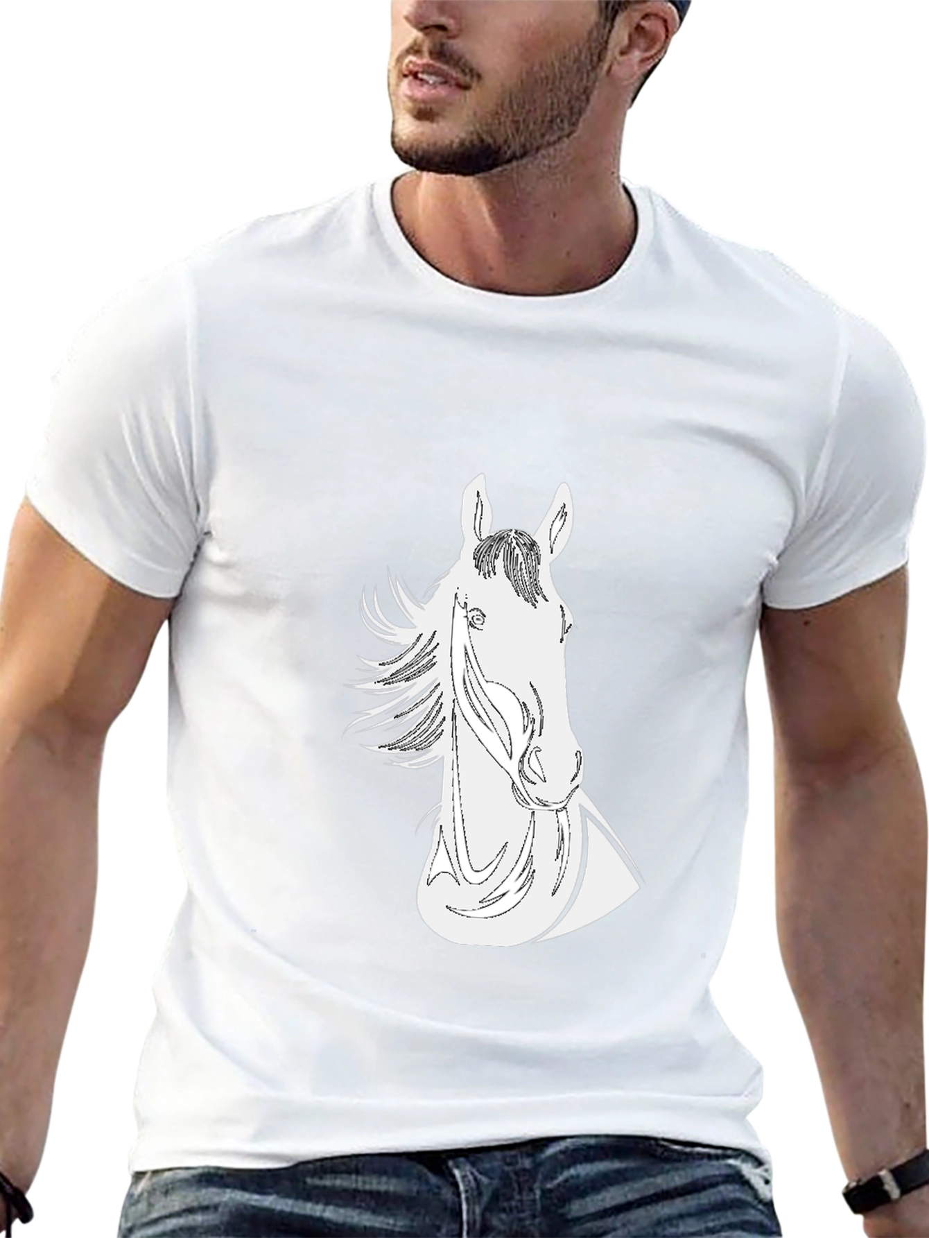 Black Horse Graphic Tee - Stylish and Unique!