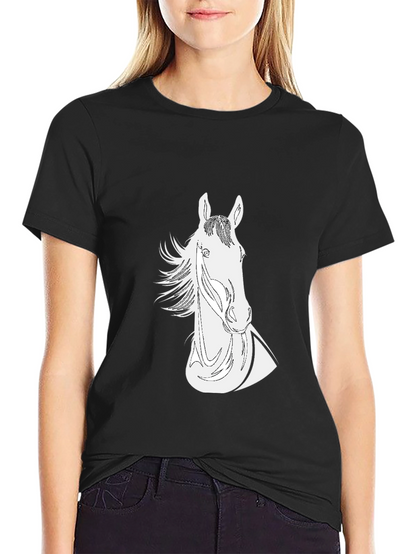 Black Horse Graphic Tee - Stylish and Unique!