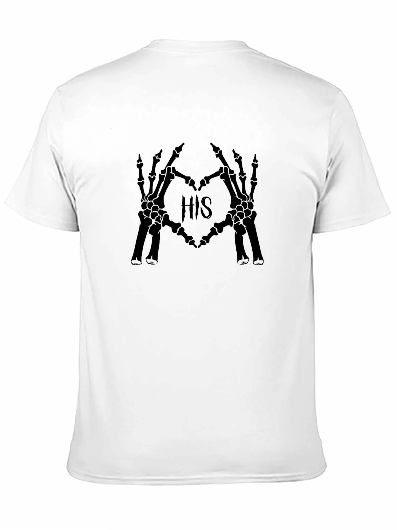 HIS Skeleton Hands Heart Graphic Black T-Shirt