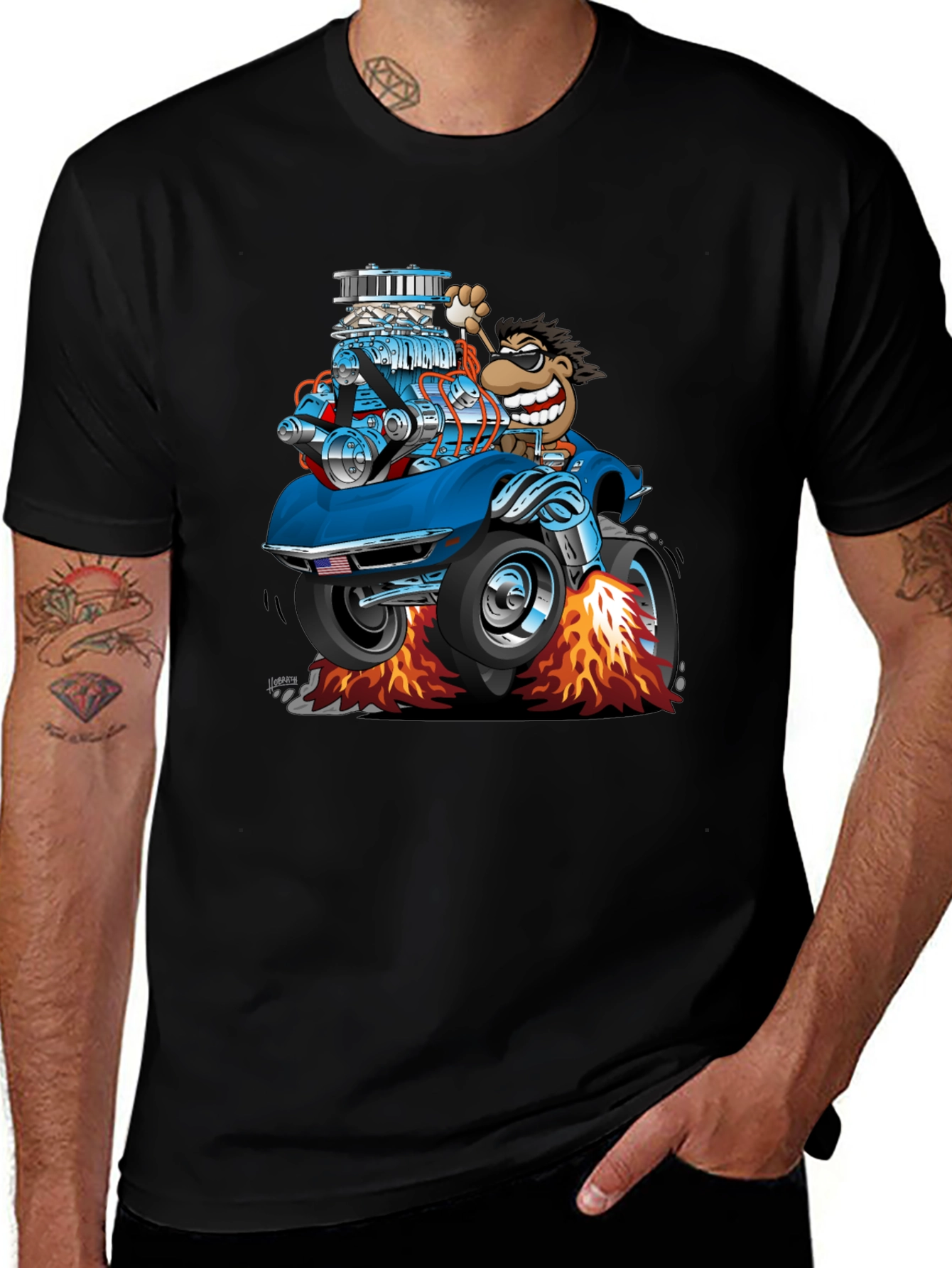 Cartoon Car T-Shirt - Quirky Graphic Tee