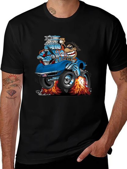 Cartoon Car T-Shirt - Quirky Graphic Tee