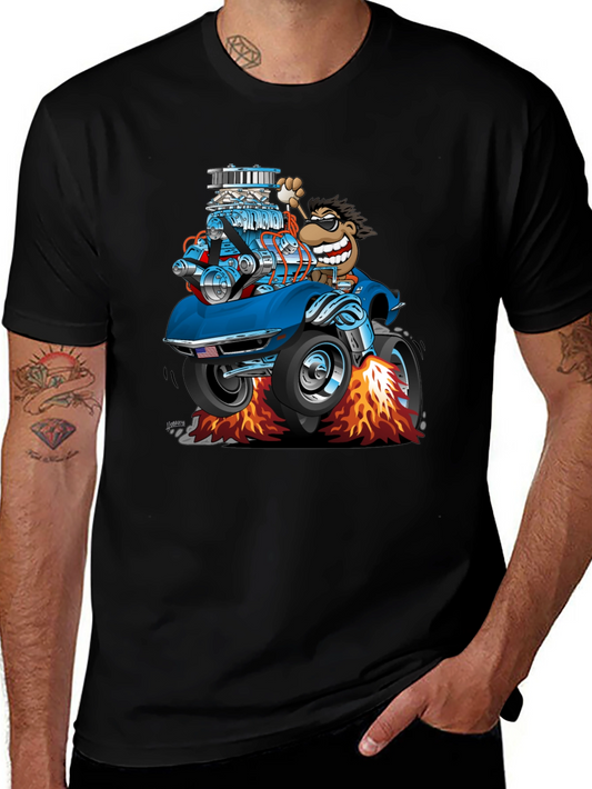 Cartoon Car T-Shirt - Quirky Graphic Tee