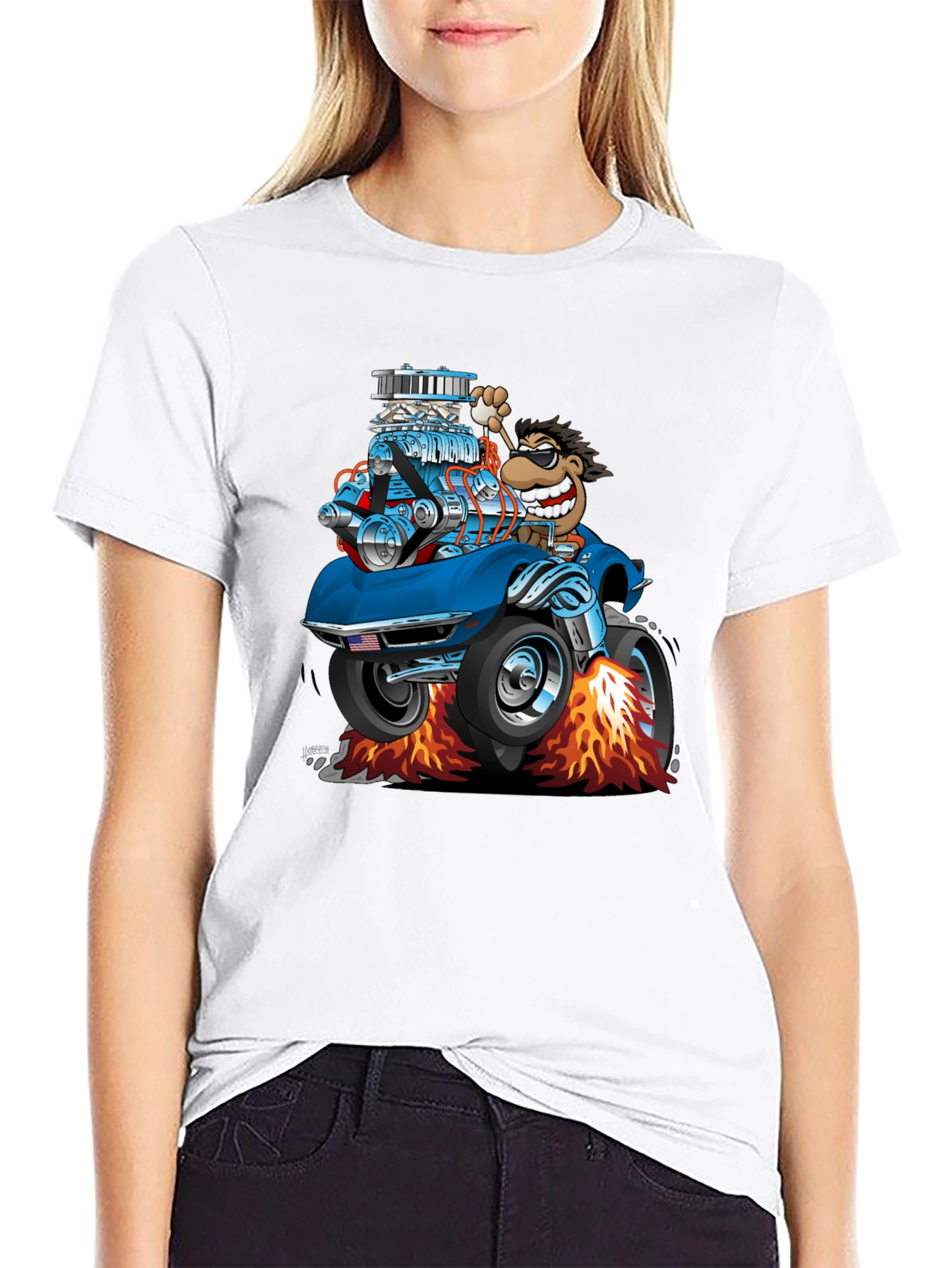 Cartoon Car T-Shirt - Quirky Graphic Tee