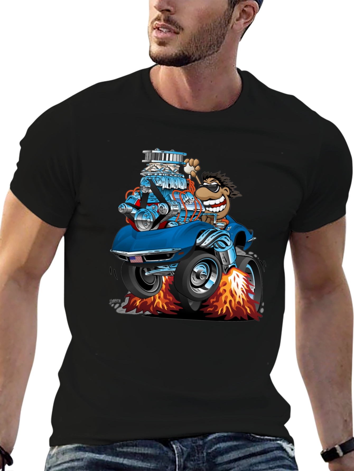 Cartoon Car T-Shirt - Quirky Graphic Tee
