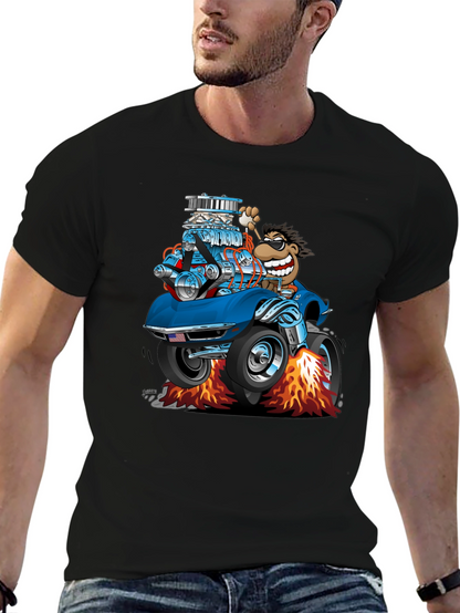 Cartoon Car T-Shirt - Quirky Graphic Tee