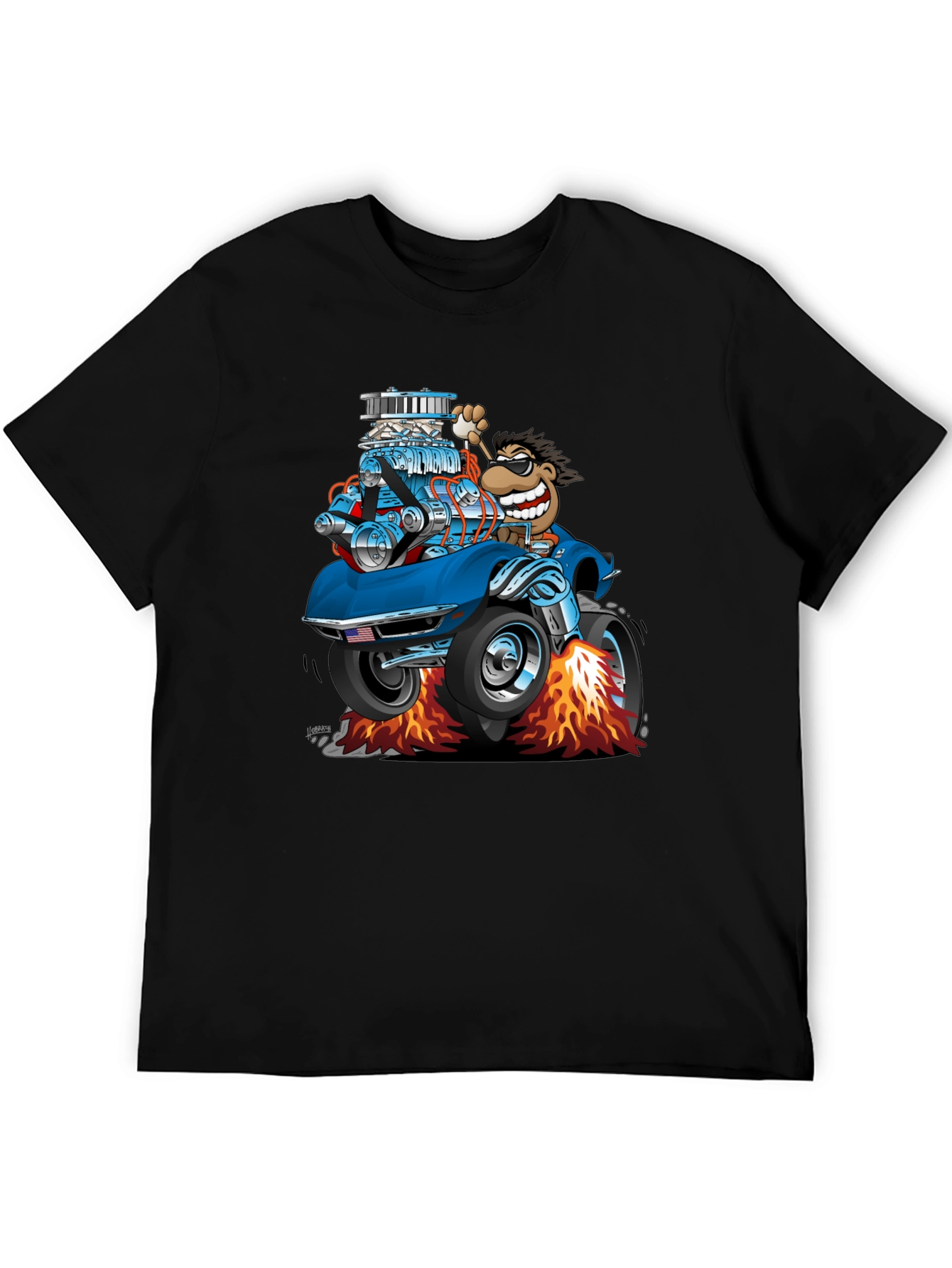 Cartoon Car T-Shirt - Quirky Graphic Tee