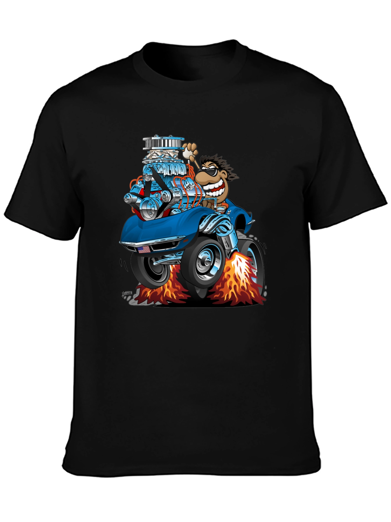 Cartoon Car T-Shirt - Quirky Graphic Tee