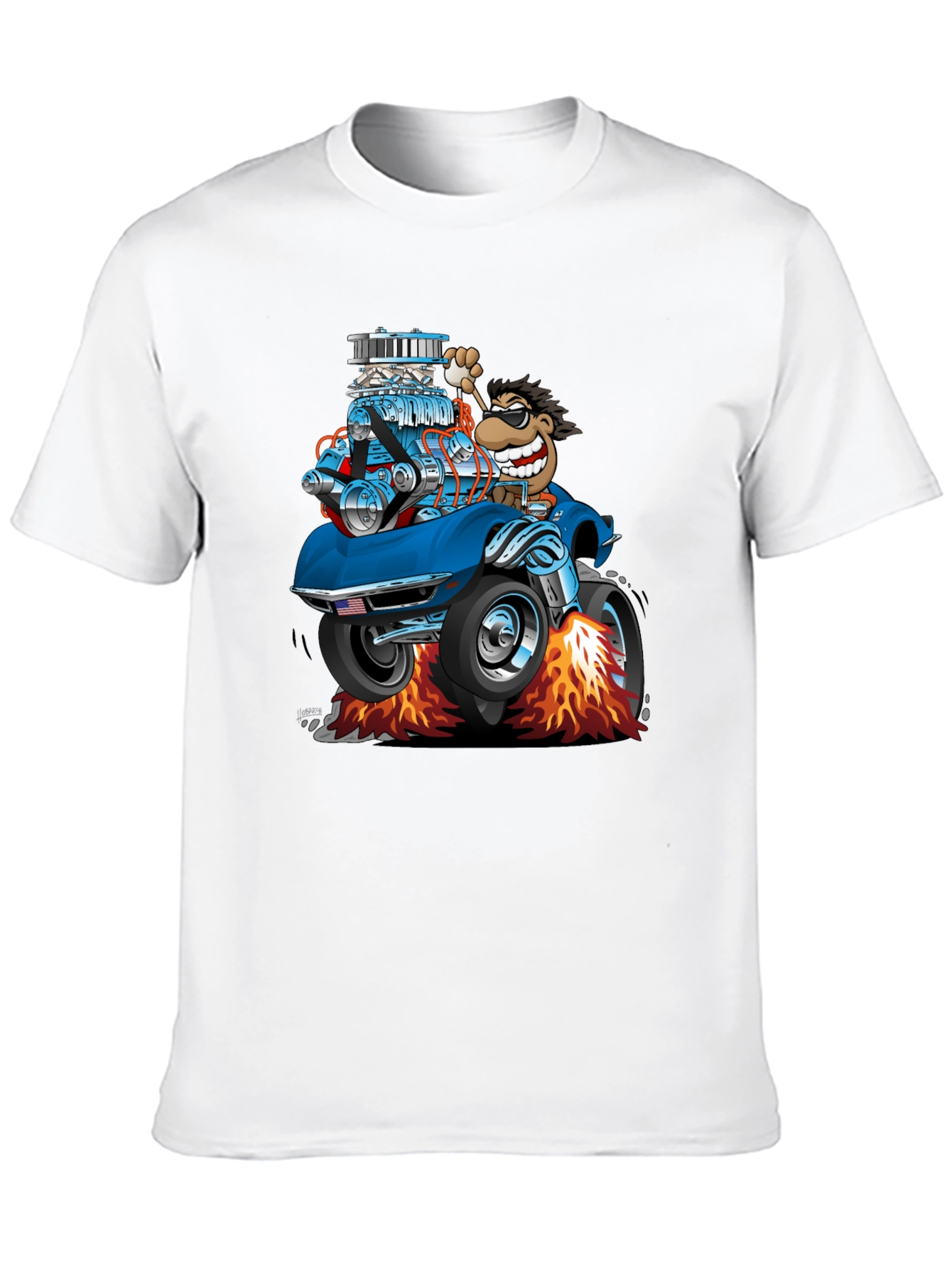 Cartoon Car T-Shirt - Quirky Graphic Tee