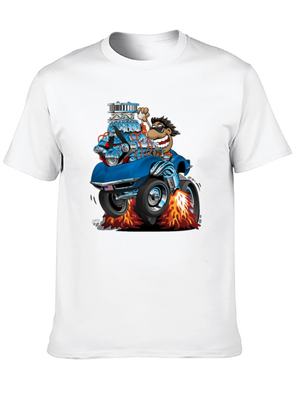 Cartoon Car T-Shirt - Quirky Graphic Tee