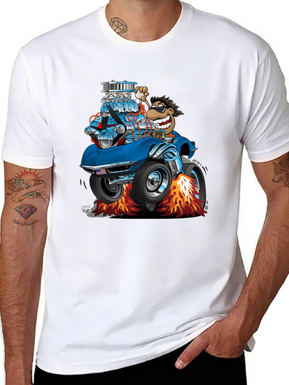 Cartoon Car T-Shirt - Quirky Graphic Tee