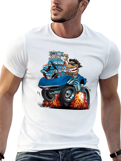 Cartoon Car T-Shirt - Quirky Graphic Tee
