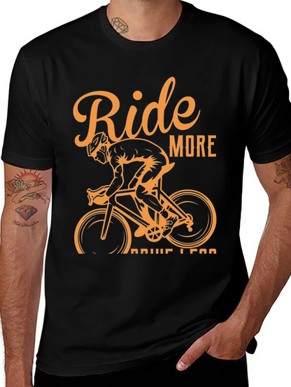 Ride More Drive Less Black Graphic Tee