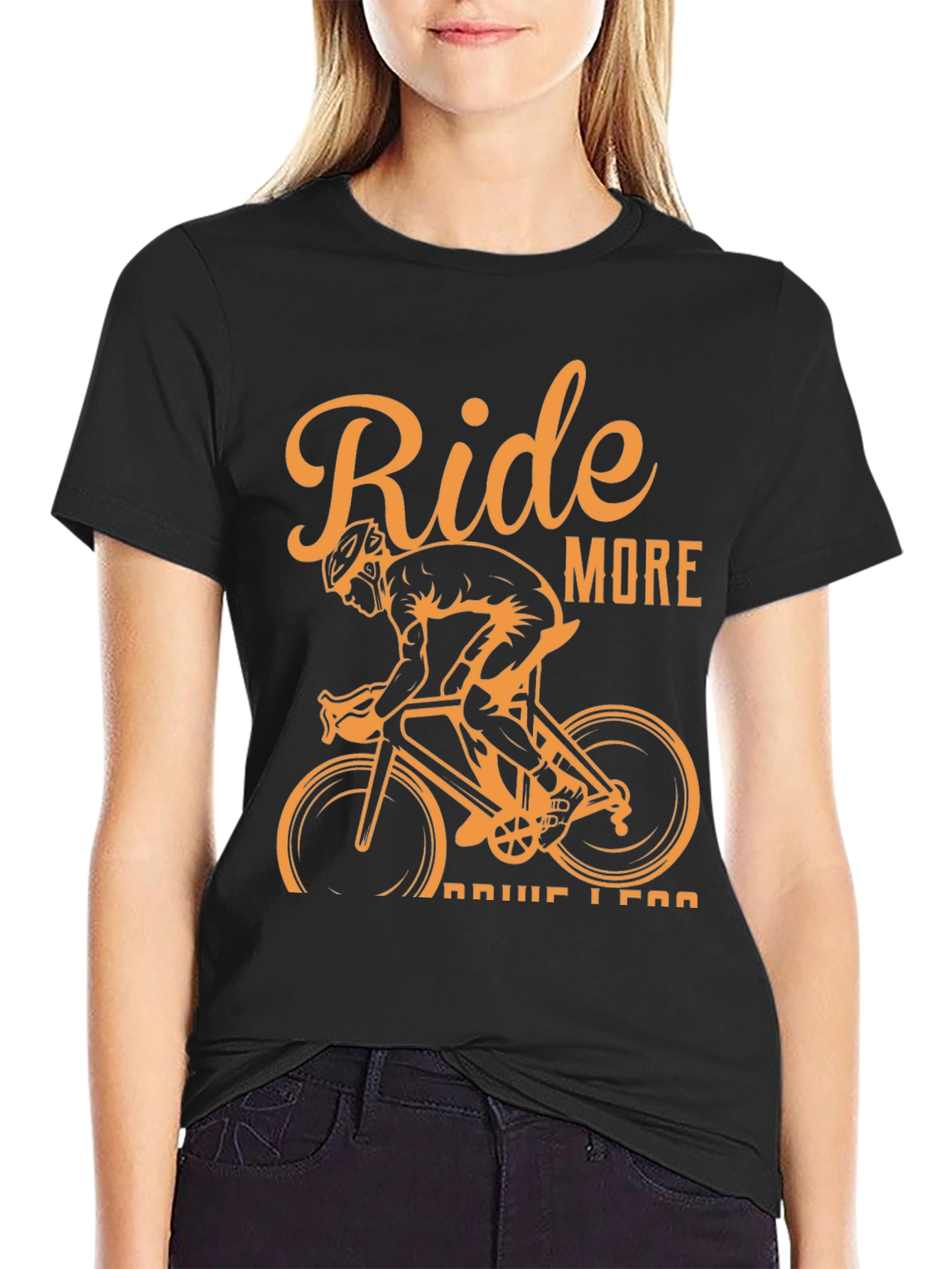 Ride More Drive Less Black Graphic Tee