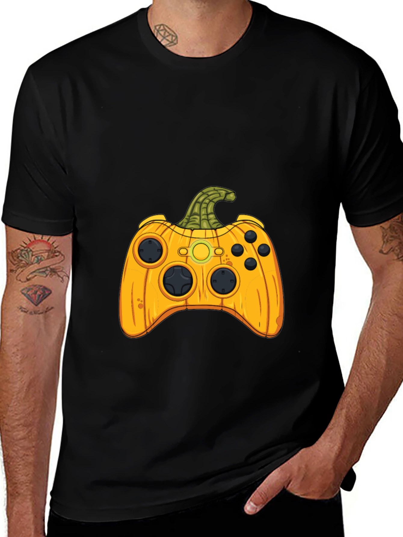 Gamer Halloween Pumpkin Controller T-Shirt