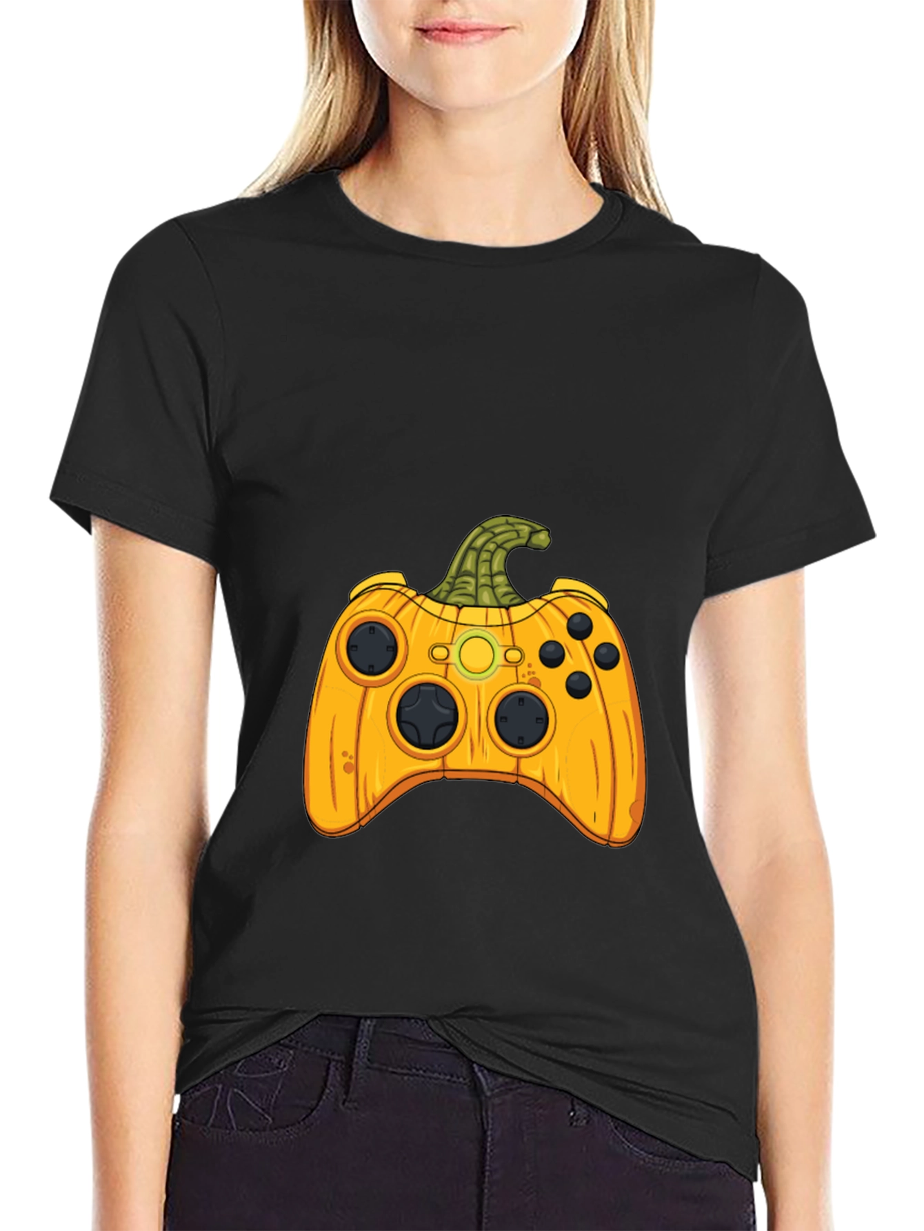 Gamer Halloween Pumpkin Controller T-Shirt