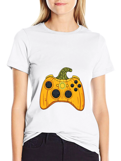 Gamer Halloween Pumpkin Controller T-Shirt