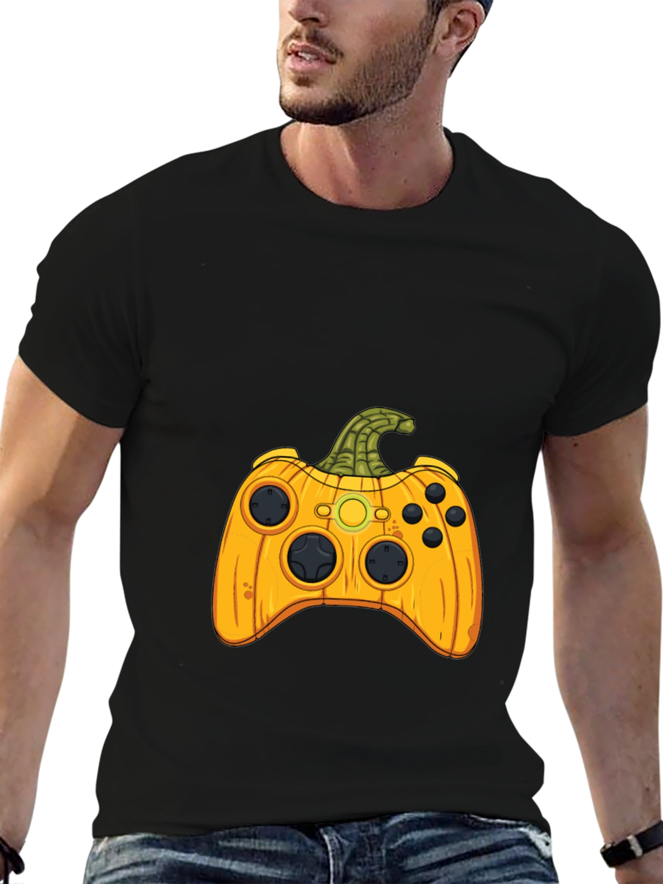 Gamer Halloween Pumpkin Controller T-Shirt