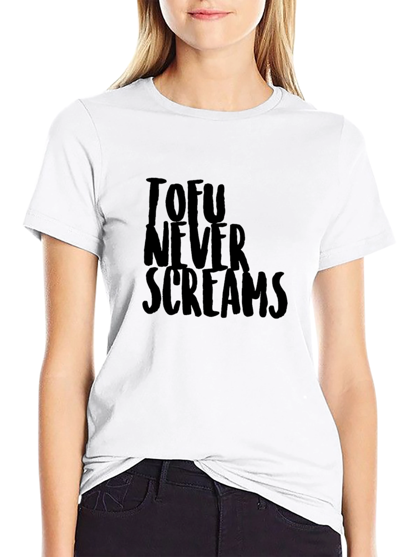 Tofu Never Screams Graphic Tee - Black