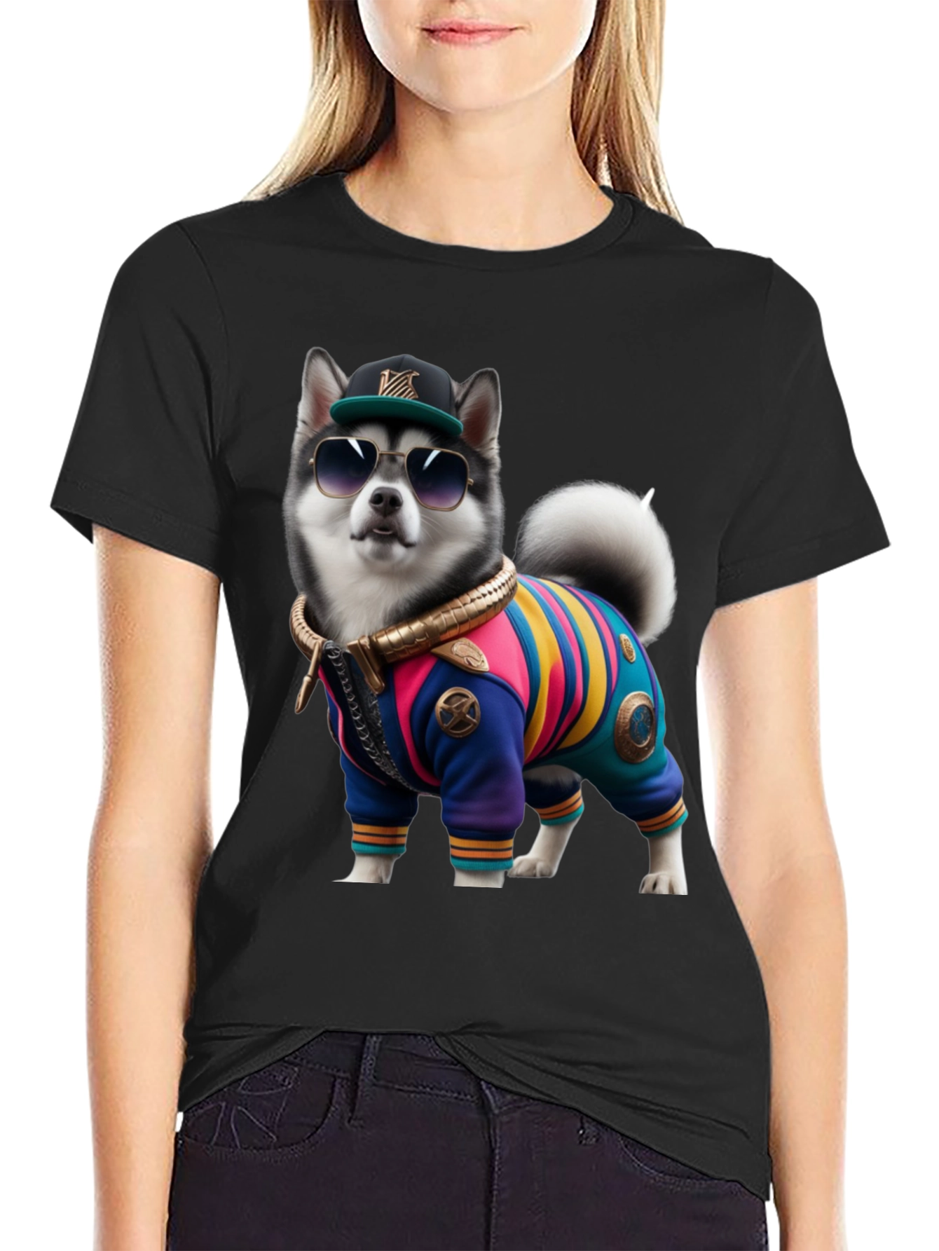 Dog in Outfit Graphic Tee