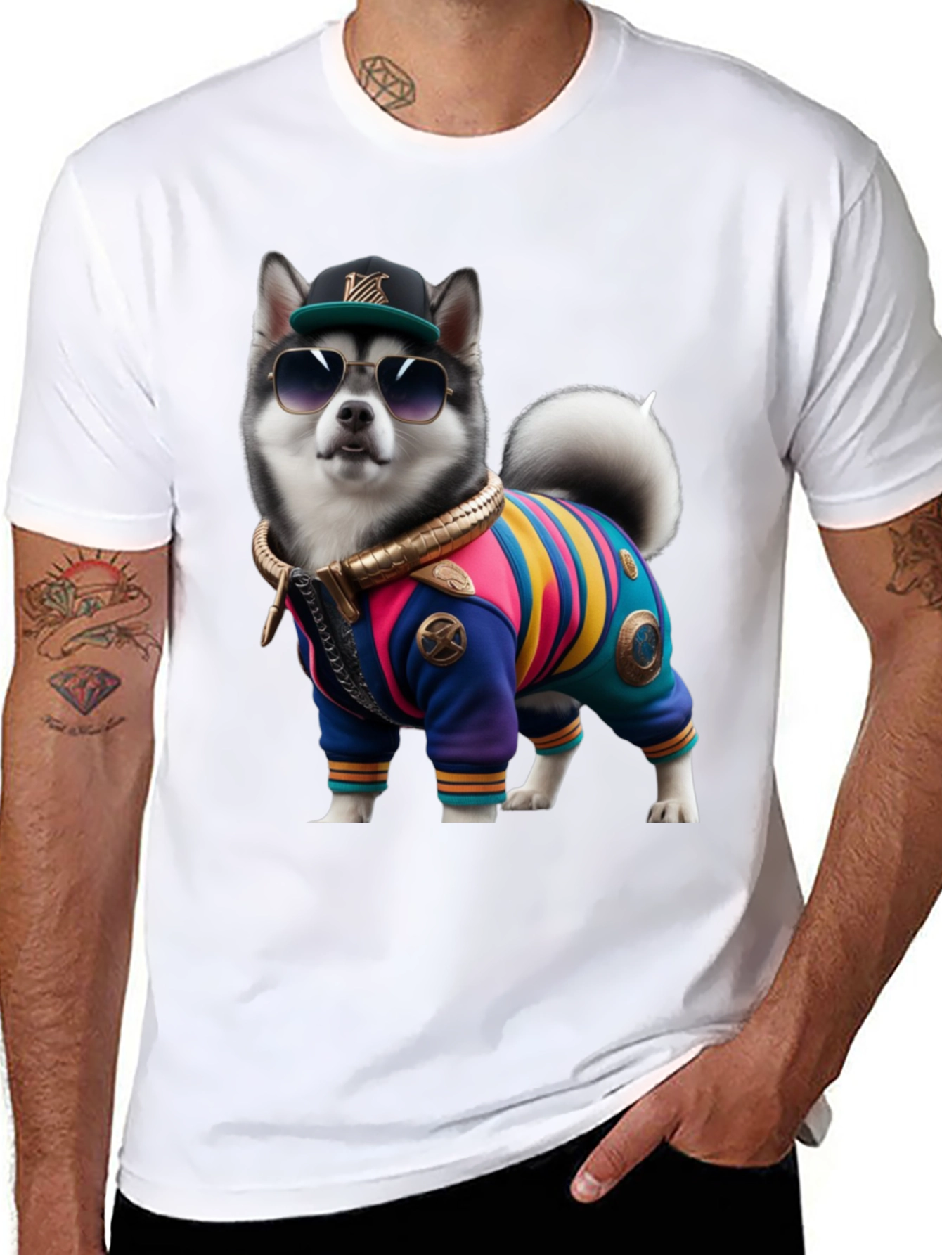 Dog in Outfit Graphic Tee