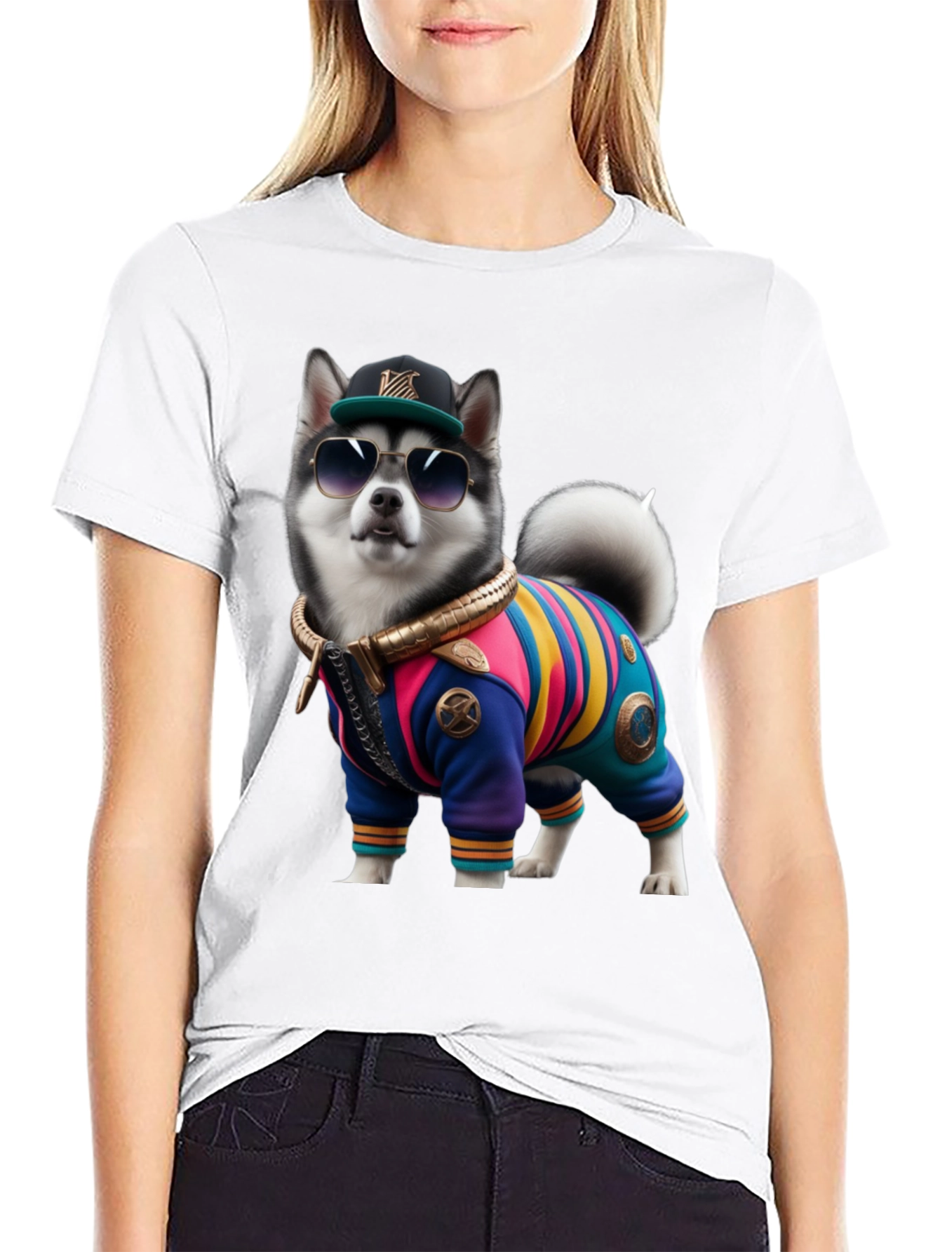 Dog in Outfit Graphic Tee