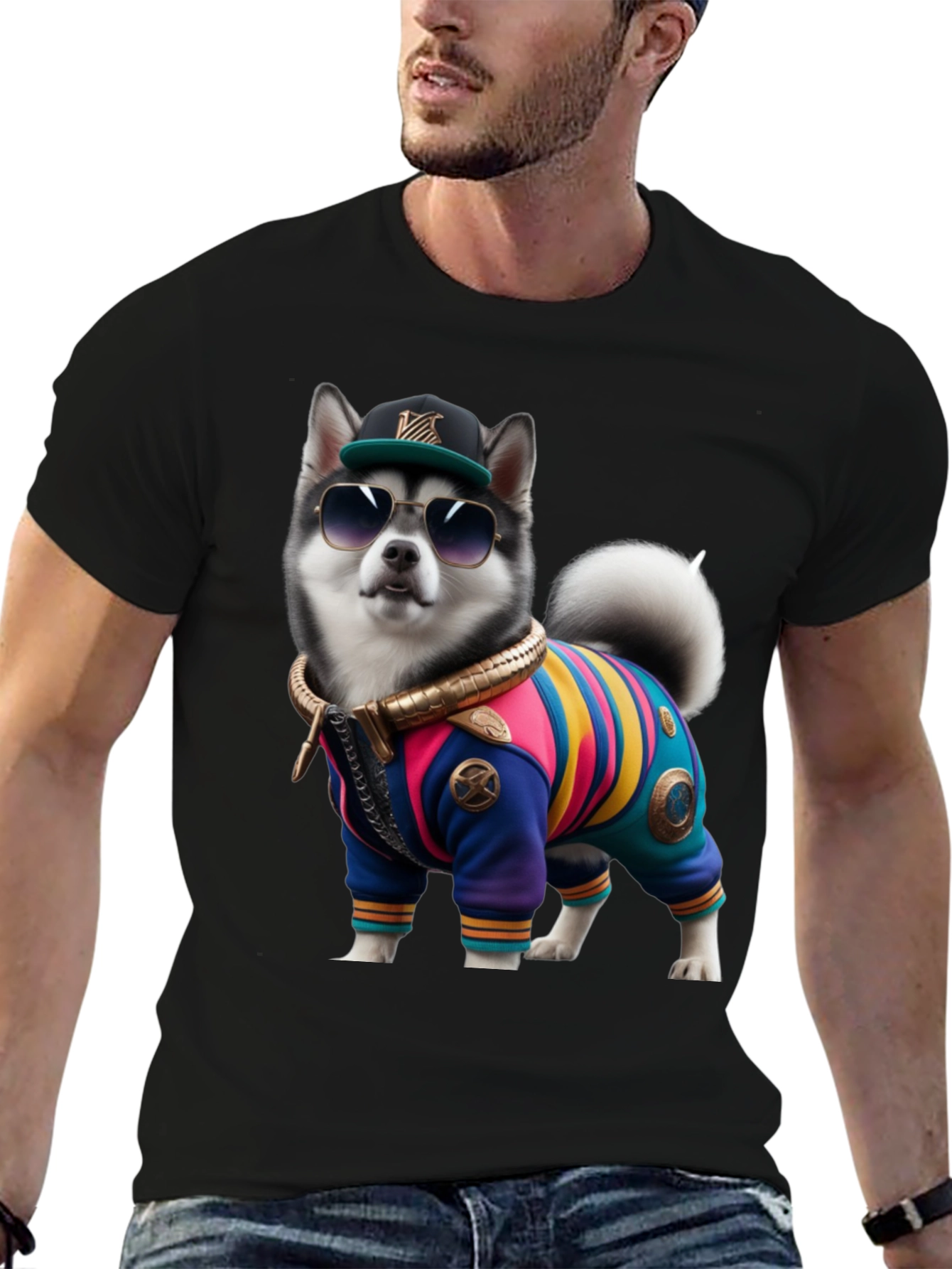Dog in Outfit Graphic Tee