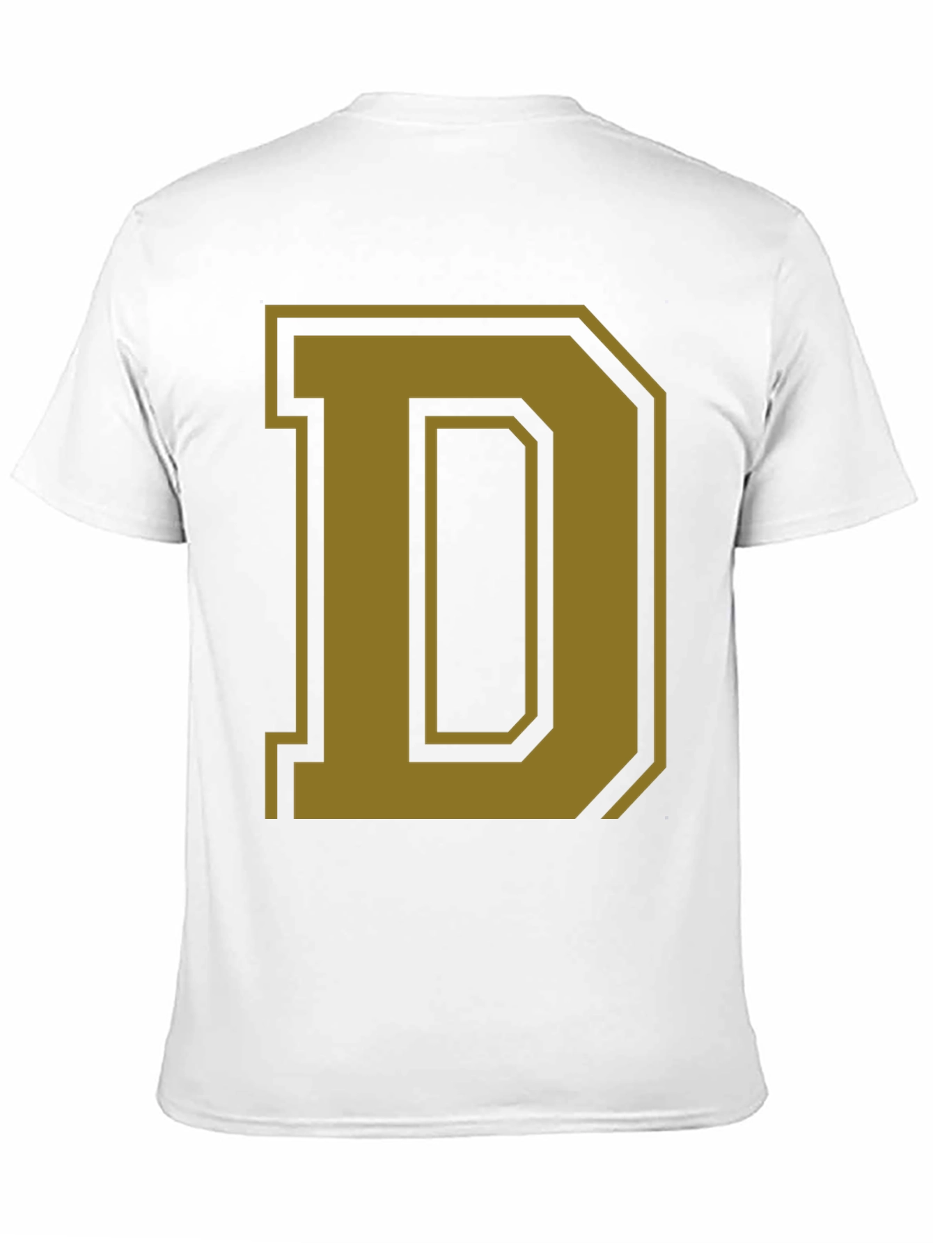 Letter D Graphic Tee - Casual Cotton Blend