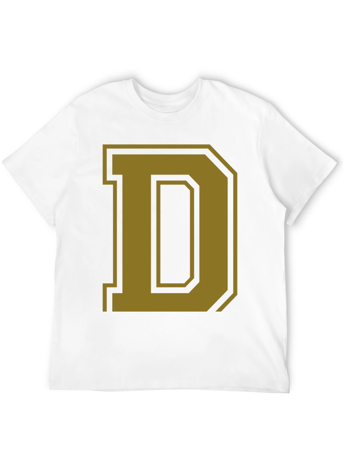 Letter D Graphic Tee - Casual Cotton Blend