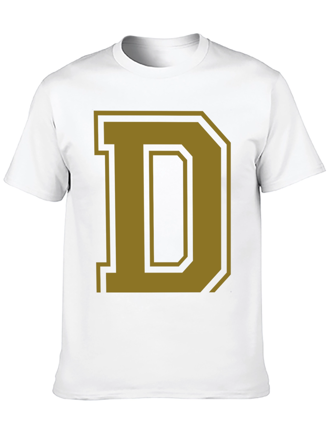 Letter D Graphic Tee - Casual Cotton Blend