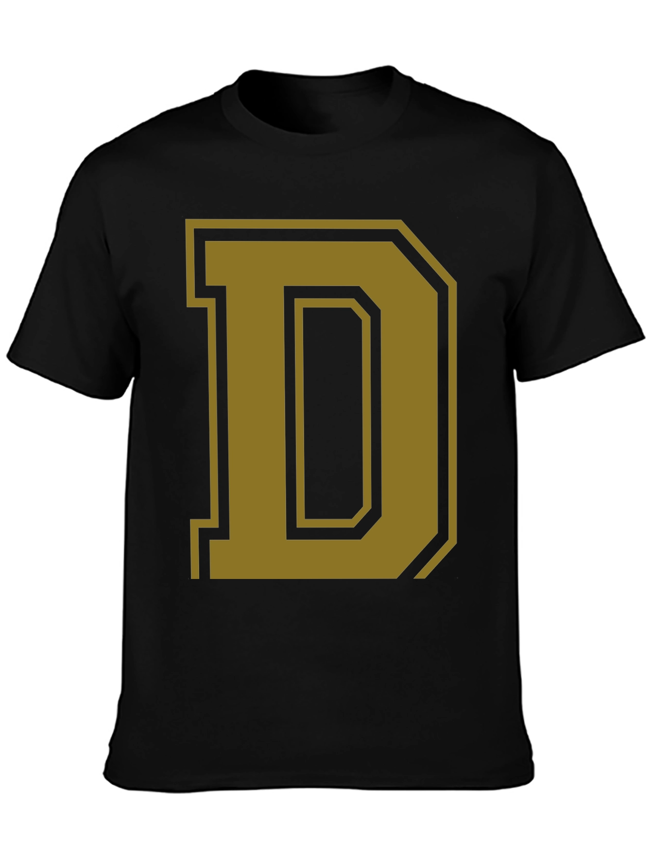 Letter D Graphic Tee - Casual Cotton Blend