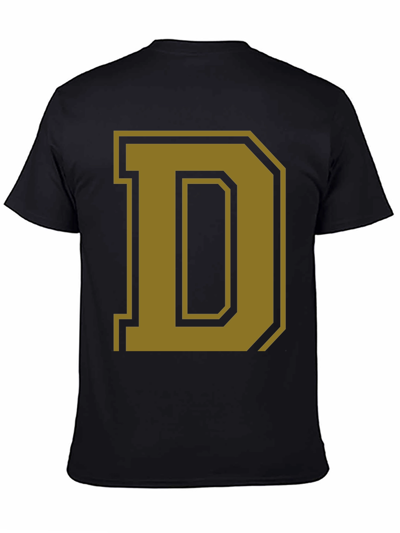 Letter D Graphic Tee - Casual Cotton Blend