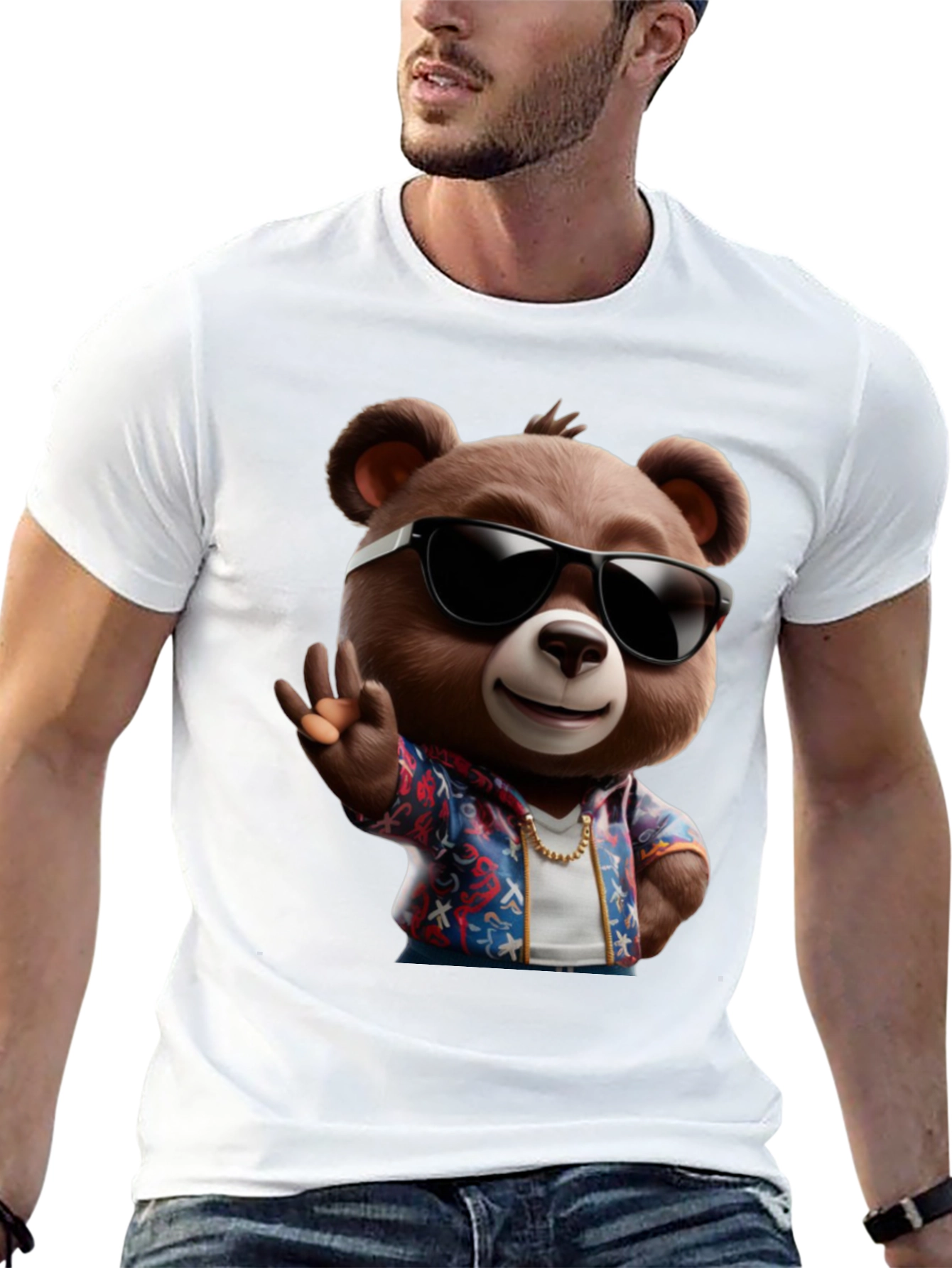 Cool Bear Graphic Tee - Summer Vibes