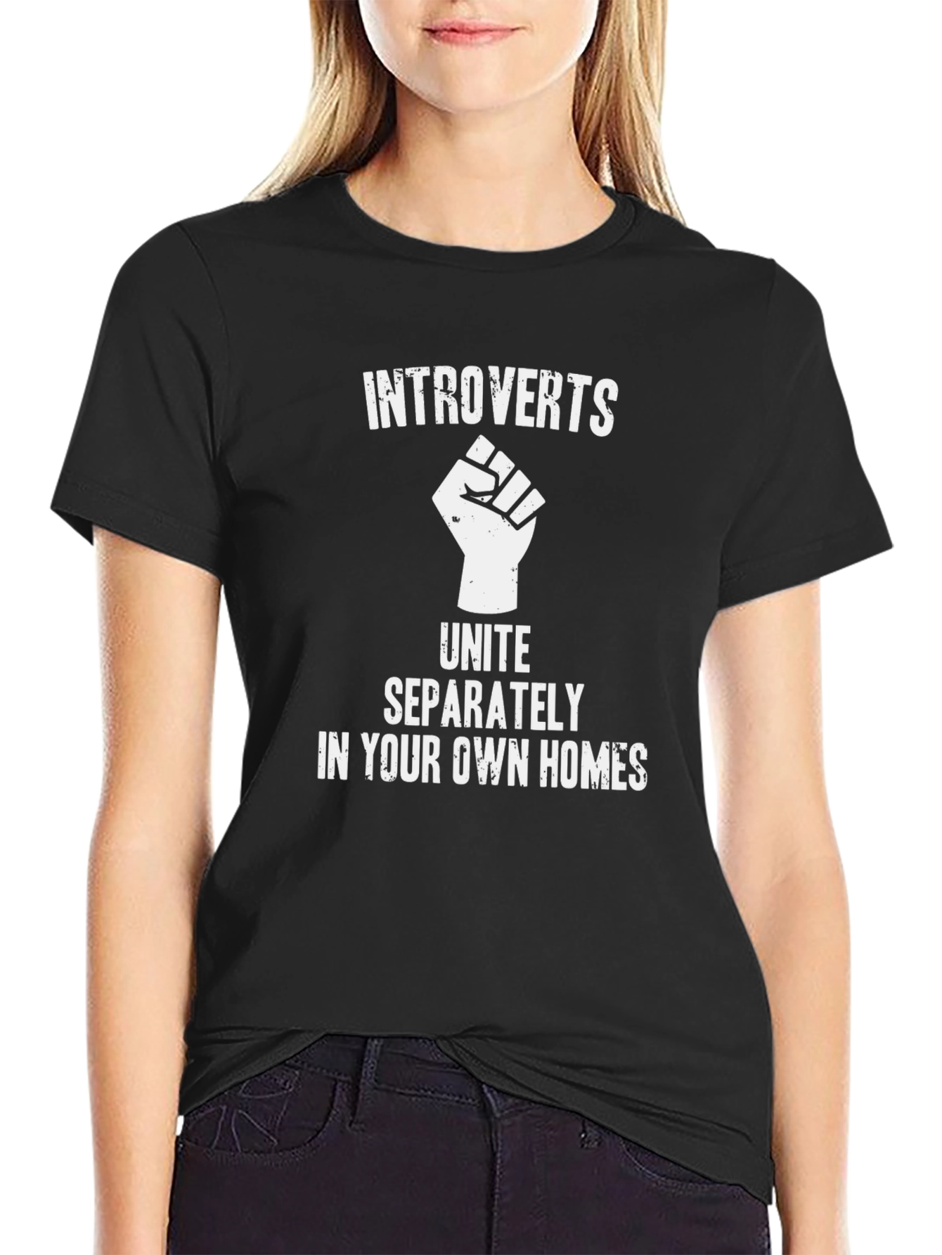 Introverts Unite Black T-Shirt