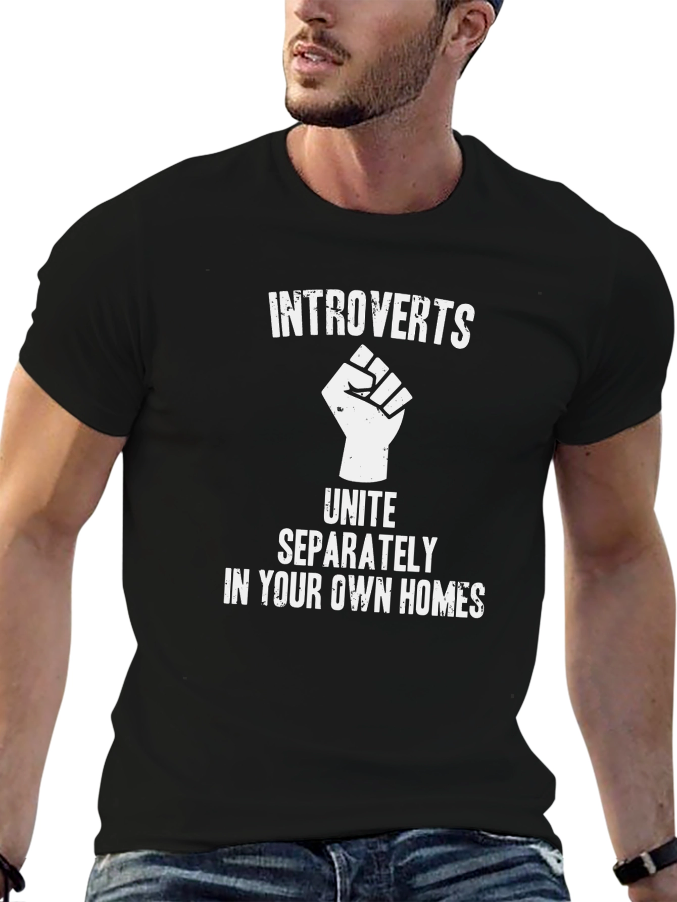 Introverts Unite Black T-Shirt