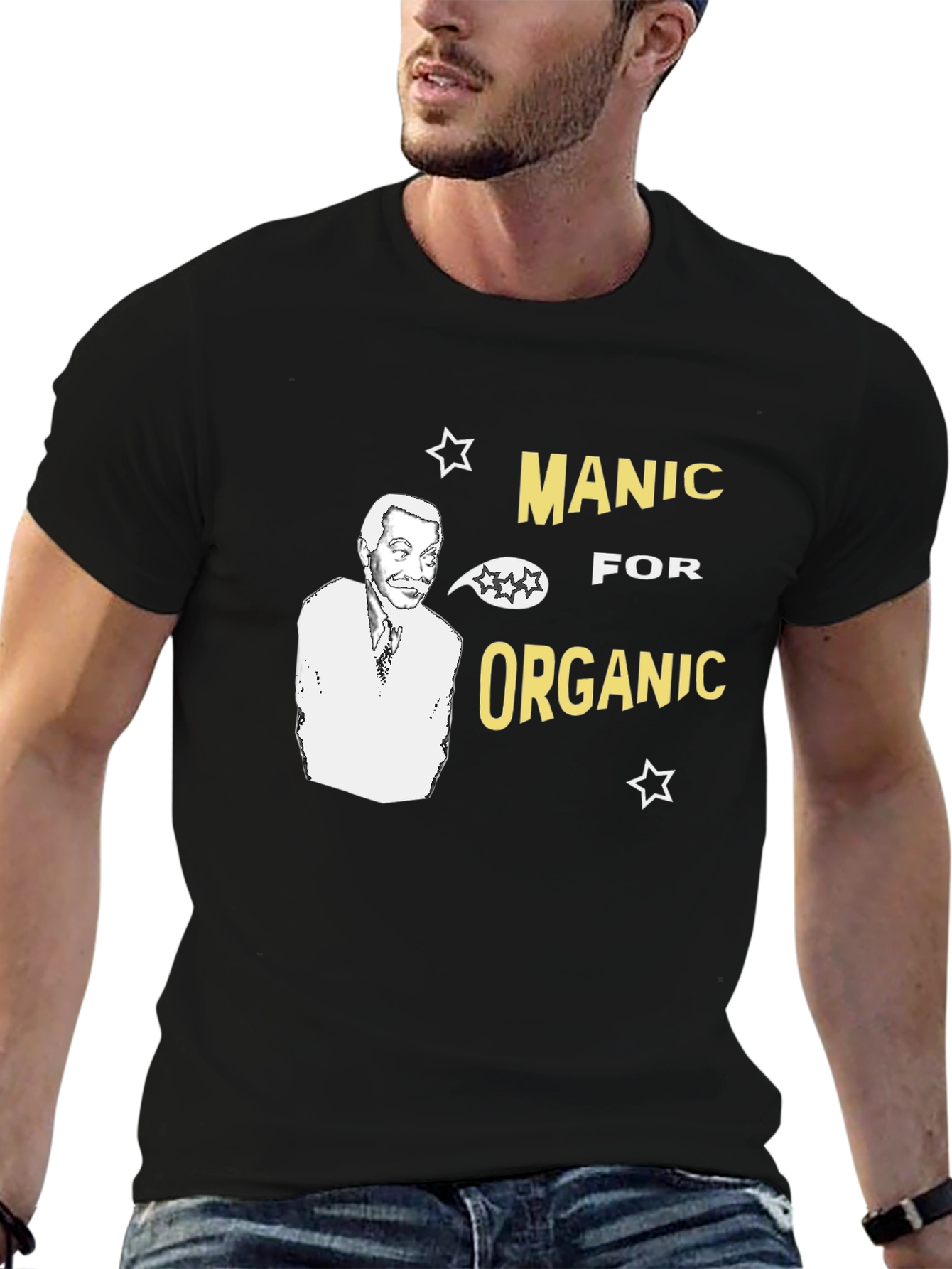 Manic For Organic Black Graphic T-Shirt