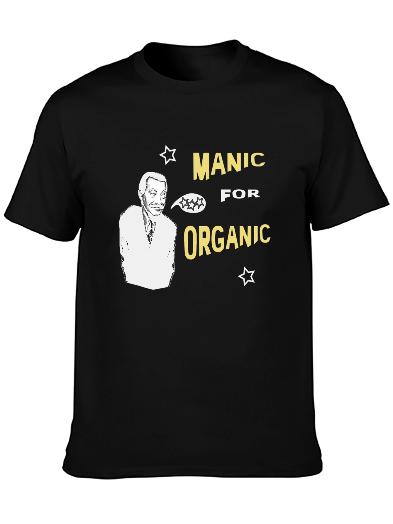 Manic For Organic Black Graphic T-Shirt