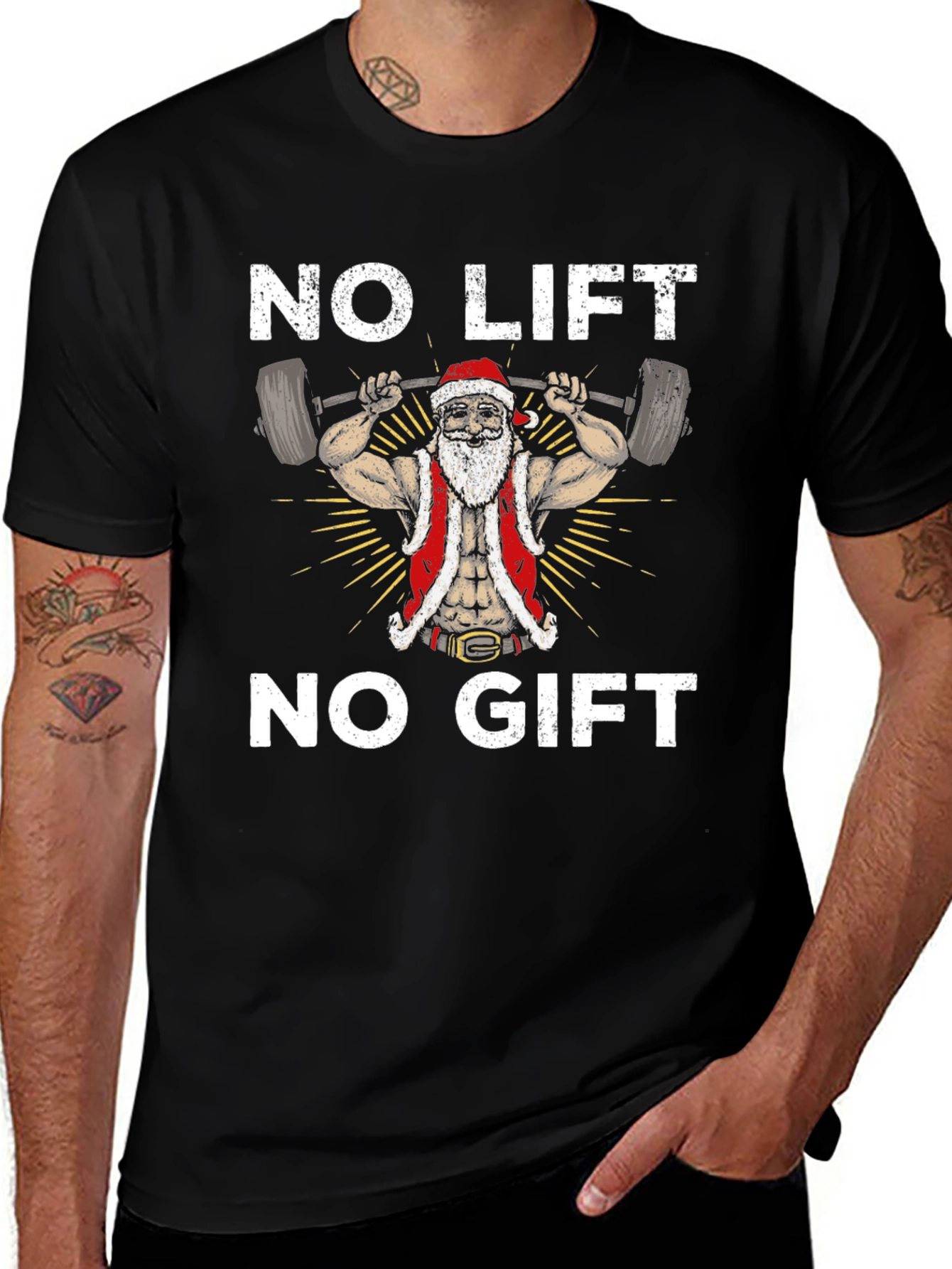 No Lift No Gift Santa Graphic Tee