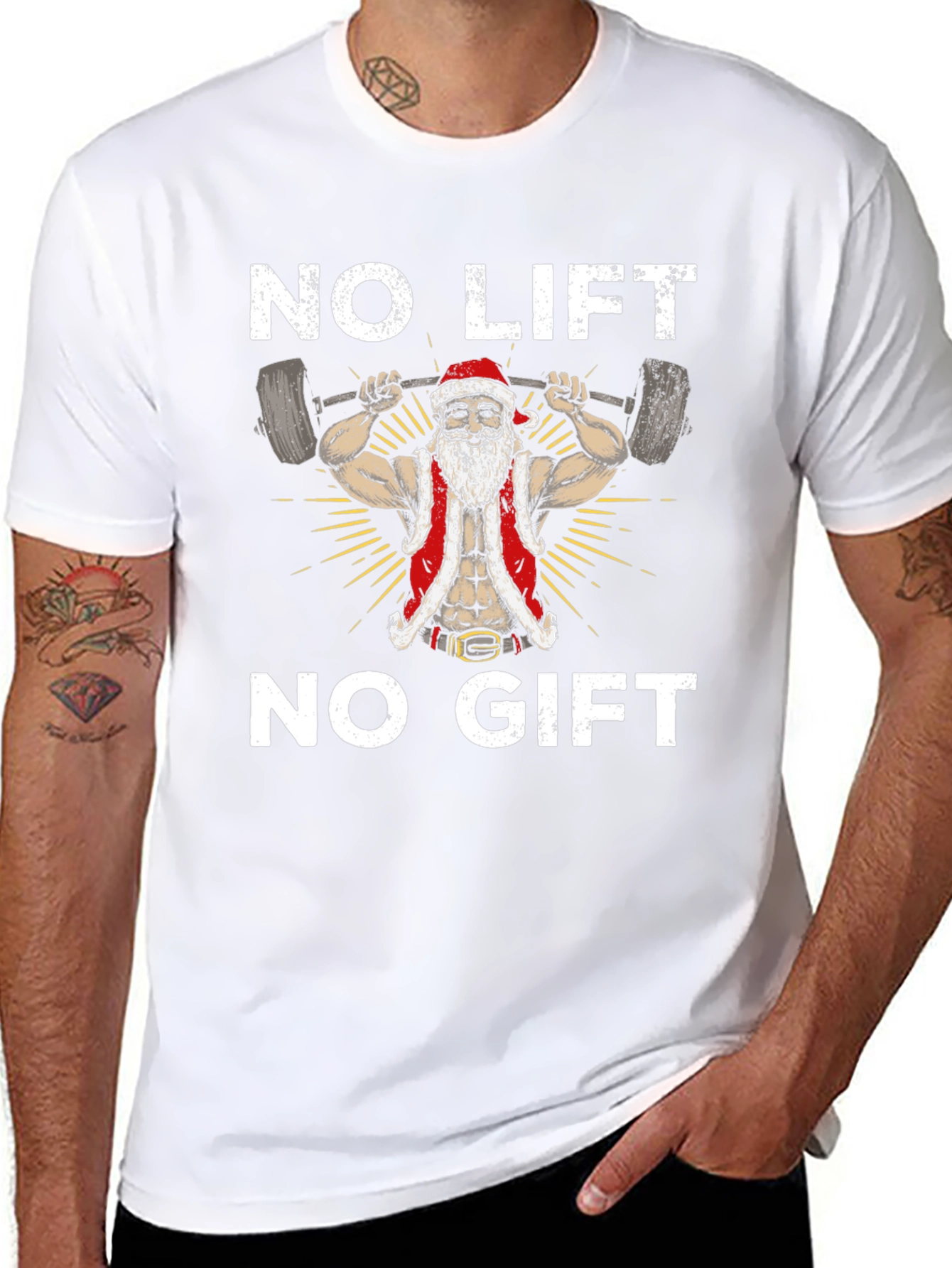 No Lift No Gift Santa Graphic Tee