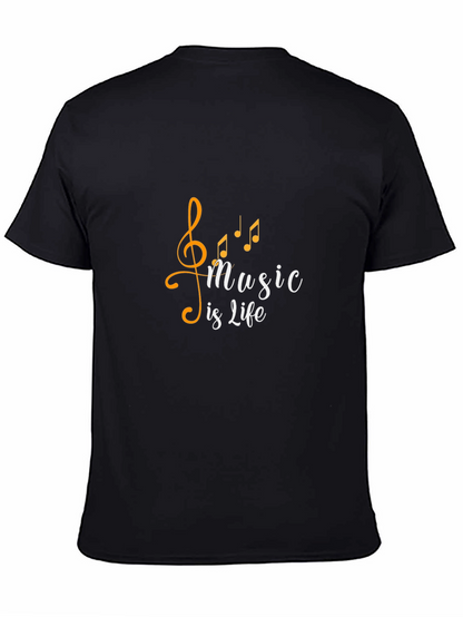 Music is Life T-Shirt - Stylish Black Tee
