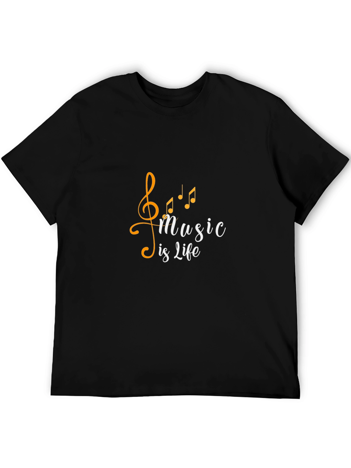 Music is Life T-Shirt - Stylish Black Tee