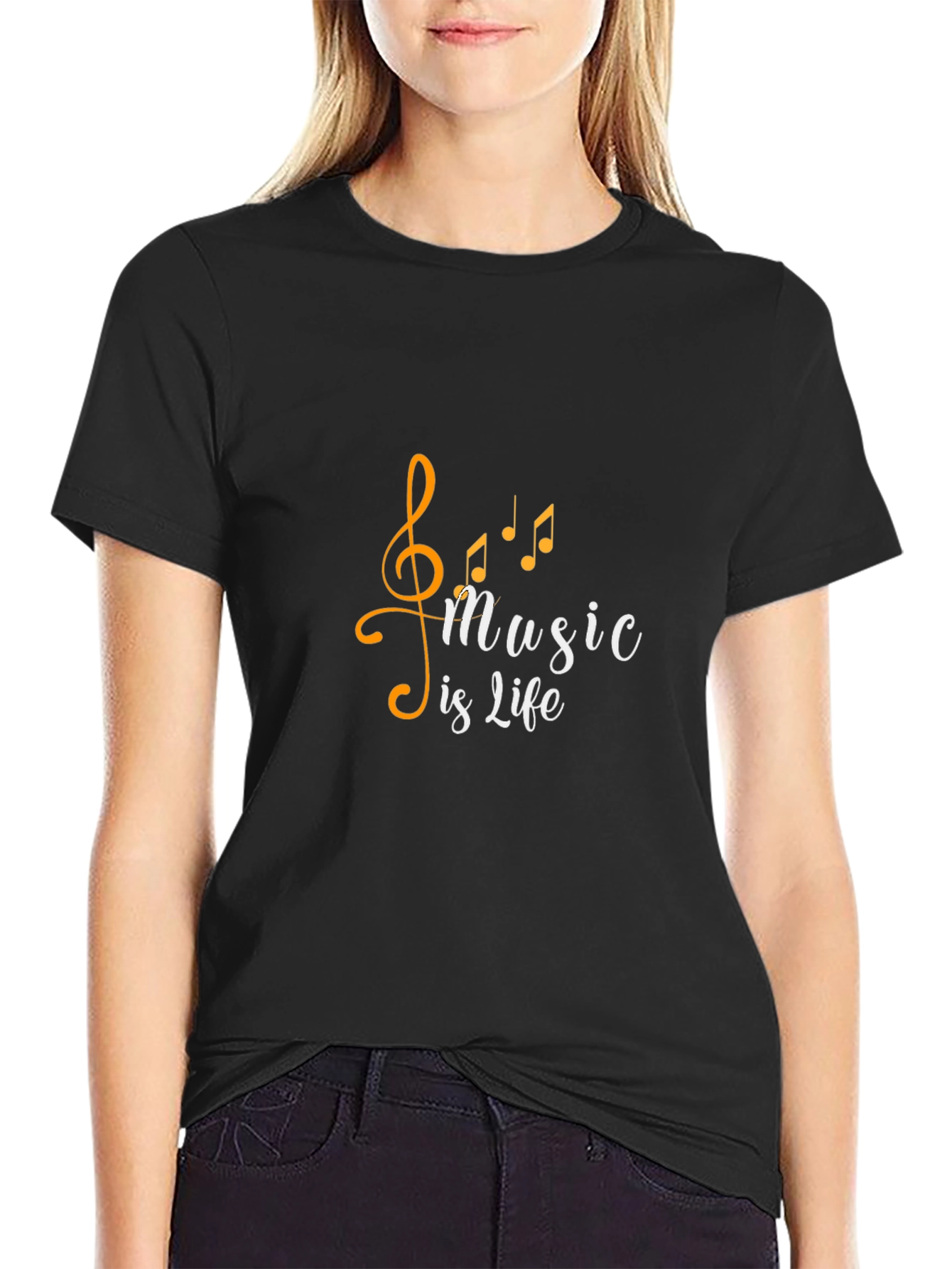Music is Life T-Shirt - Stylish Black Tee