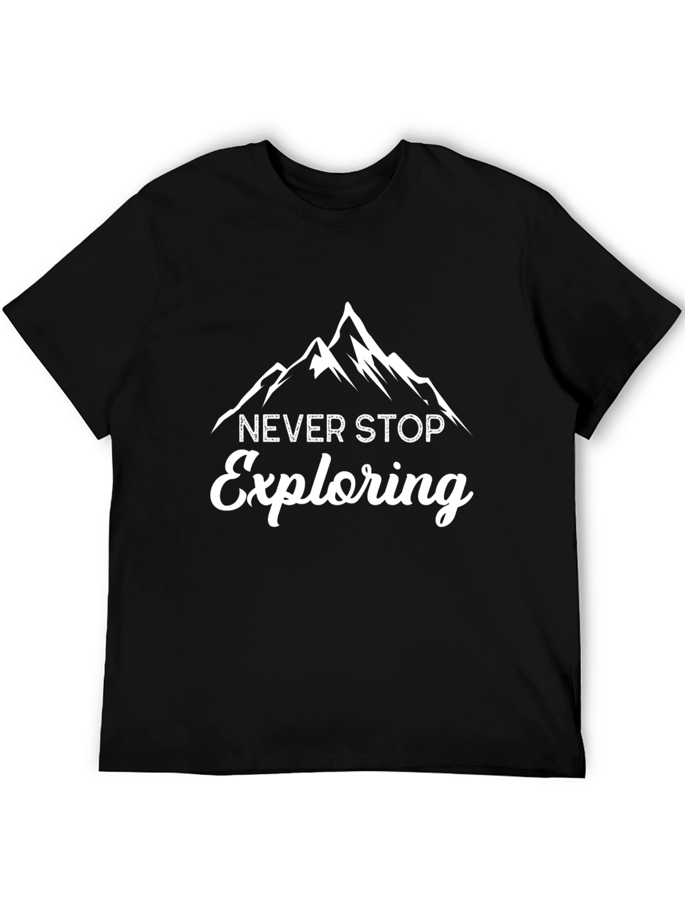 Never Stop Exploring Mountain Graphic Tee