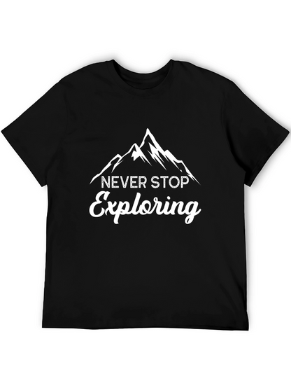 Never Stop Exploring Mountain Graphic Tee