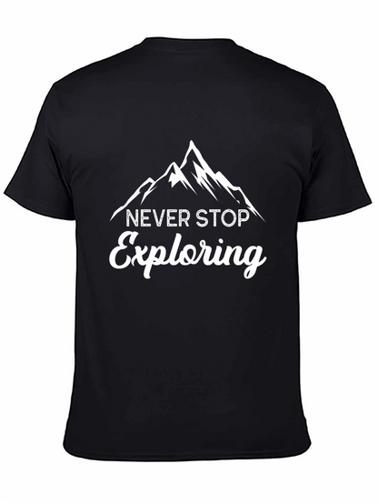 Never Stop Exploring Mountain Graphic Tee