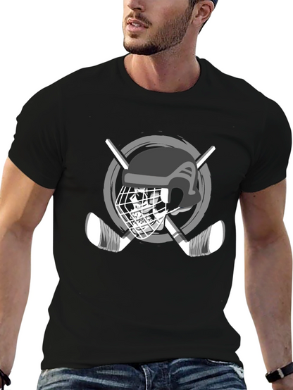 Hockey Helmet & Sticks Graphic T-Shirt